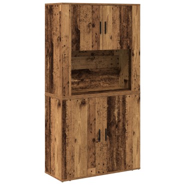 vidaXL Υψηλό Κιβώτιο Παλιού Ξύλου 80x33x150cm Κατασκευασμένο από Ξύλο Συνθετικής Ύλης 1 τεμ.