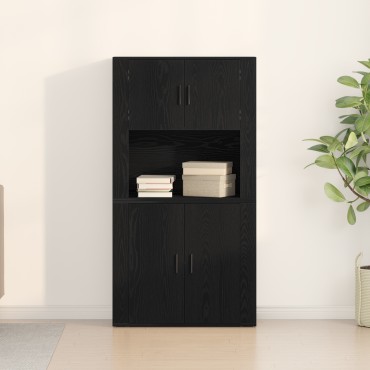 vidaXL Υψηλός ντουλάπι Μαύρος Δρυς 80x33x150cm Επεξεργασμένο ξύλο 1 τεμ.