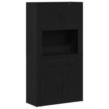 vidaXL Υψηλή ντουλάπα Μαύρης Οξιάς 80x33x150cm Επεξεργασμένο Ξύλο 1 τεμ.
