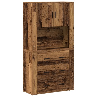 vidaXL Υψηλό Έπιπλο Παλιού Ξύλου 80x33x150cm Κατασκευασμένη Ξυλεία 1 τεμ.