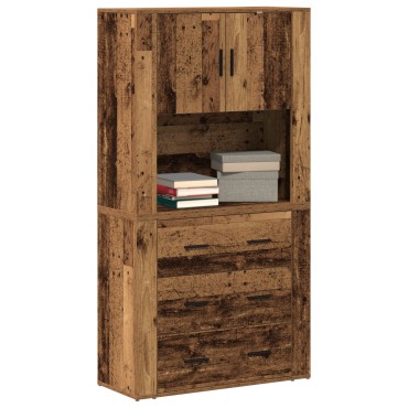 vidaXL Υψηλό Έπιπλο Παλιού Ξύλου 80x33x150cm Κατασκευασμένη Ξυλεία 1 τεμ.