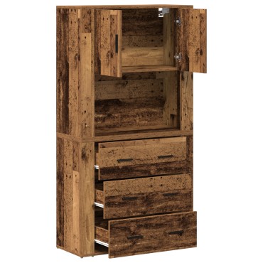 vidaXL Υψηλό Έπιπλο Παλιού Ξύλου 80x33x150cm Κατασκευασμένη Ξυλεία 1 τεμ.