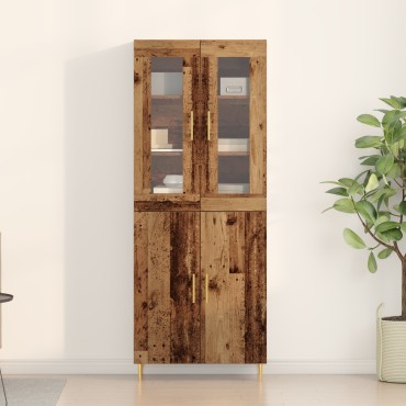 vidaXL Υψηλό Ντουλάπι Παλιού Ξύλου 69.5x34x180cm Μηχανικά Ξύλο 1 τεμ.