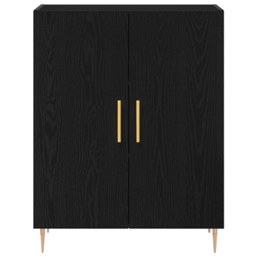 vidaXL Ψηλό Ντουλάπι Μαύρης Δρυός 69.5x34x180cm Μηχανισμένο Ξύλο 1 τεμ.