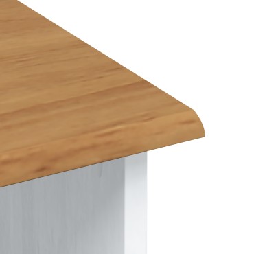vidaXL Μπουφές “ASKIM” Λευκός 91x40x199.5cm Μασίφ Ξύλο Πεύκου 1 τεμ.