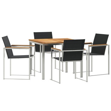 vidaXL 5 τεμαχίων σετ τραπεζαρίας κήπου από ξύλο teak