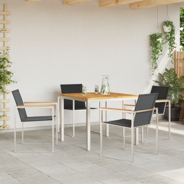 vidaXL 5 τεμαχίων σετ τραπεζαρίας κήπου από ξύλο teak