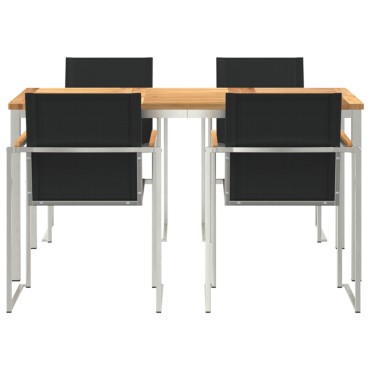 vidaXL Σετ 5 Τεμαχίων Τραπέζι Κήπου Μασίφ Ξύλο Teak