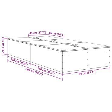 Κρεβάτι αποθήκευσης vidaXL Λευκό 90x200 εκ