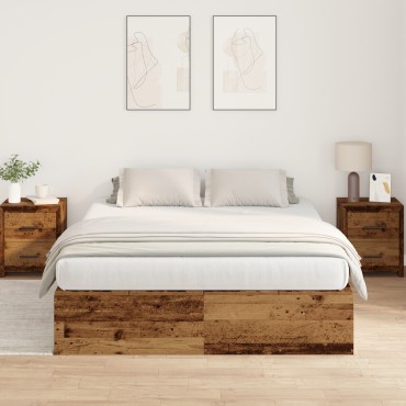 vidaXL Κρεβάτι Αποθήκης Παλιού Ξύλου 150x200 εκ