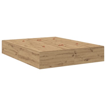 vidaXL Κρεβάτι Αποθήκευσης Ξύλου Artisan 135x190 εκ