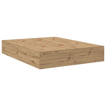 vidaXL Κρεβάτι Αποθήκευσης Ξύλου Artisan 135x190 εκ