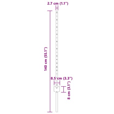 vidaXL Στυλοί Φράχτη 22 τεμ U-Channel Πράσινο Ατσάλι