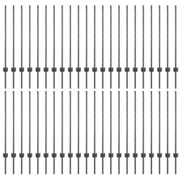 vidaXL Πόλοι Φράχτη 88 pcs U-Channel Γκρι Ατσάλι