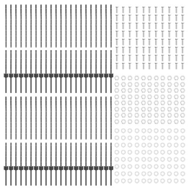 vidaXL Πόλοι Φράχτη 88 pcs U-Channel Γκρι Ατσάλι