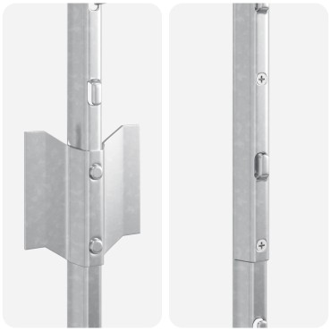 vidaXL 88 τεμ Πόλοι Φράχτη U-Channel Ασημί 180 εκ 180x1.5x8.6 cm