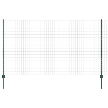 vidaXL Φράχτης Euro με 5 U Posts Πράσινος 1.4x10 μ Ατσάλι