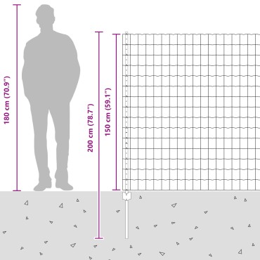 vidaXL Euro Fence με 5 Στηρίγματα Πράσινο 1.5x10 μ Χάλυβας