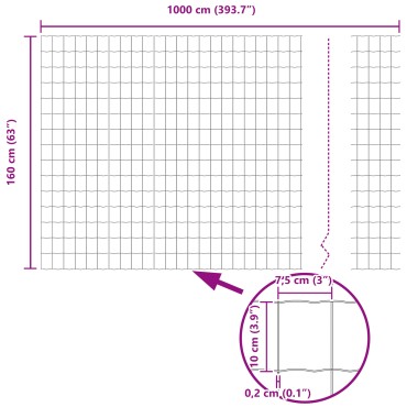 vidaXL Euro Fence με 5 U Posts Πράσινο 1.6x10 μ Χάλυβας