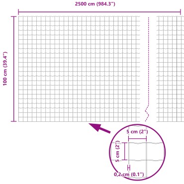 vidaXL Ευρωπαϊκό Φράχτη με 11 Πόλους Πράσινο 1x25 μ Μετάλλου
