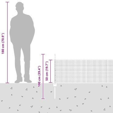 vidaXL Συρματόπλεγμα με Στυλίς 10x0,5 m Γαλβανισμένος Χάλυβας Ασημί