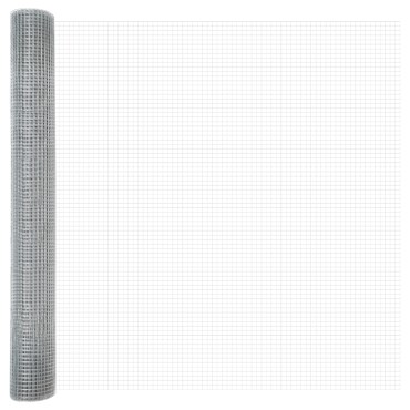 vidaXL Συρμάτινος Φράχτης με 22 Στυλούς Ασημί 1.2x25 μ Χάλυβας