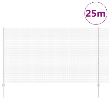 vidaXL Συρματόπλεξη με 22 U Posts Ασημί 1.4x25 μ Χάλυβα