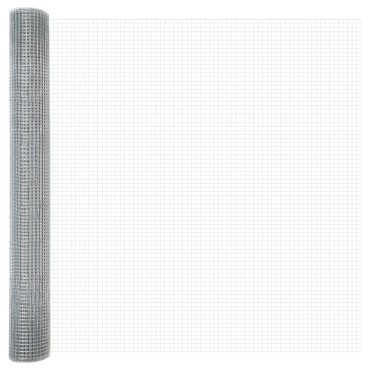 vidaXL Φράχτης Welded Wire με 22 Υ Posts Ασημί 1.4x25 μ Χάλυβας