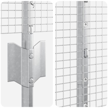 vidaXL Φράκτης με 44 U Posts Ασημί 1.4x50 μ χάλυβα