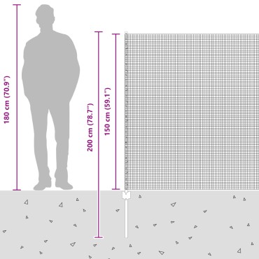 vidaXL Συρματόπλεγμα με Στυλίς 50x1,5 m Γαλβανισμένος Χάλυβας Ασημί
