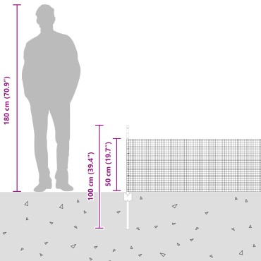 vidaXL Συγκολλητός Φράχτης με 44 Πόλους Ασημί 0.5x100 μ Χάλυβα