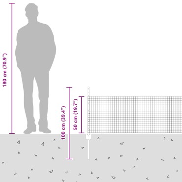 vidaXL Φράχτης από Σωλήνα με 44 U Πόδια Ασημί 0.5x100 μ Χάλυβας