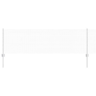 vidaXL Welded Wire Fence με 44 U Posts Ασημί 0.6x100 μ Ατσάλι