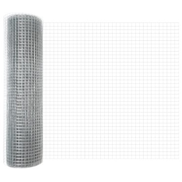 vidaXL Welded Wire Fence με 44 U Posts Ασημί 0.6x100 μ Ατσάλι