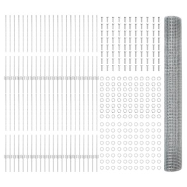 vidaXL Γαλβανισμένο Συρματόπλεγμα με 88 U Posts Ασημί 1x100 μ Ατσάλι