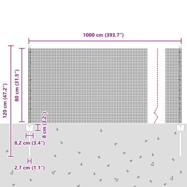 vidaXL Συρμάτινος Φράκτης με 5 U Posts Πράσινος 0.8x10 μ. Χάλυβας