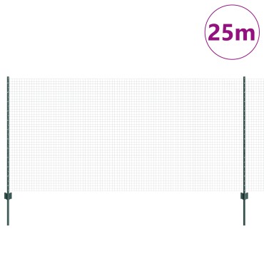 vidaXL Συρματόπλεγμα με 11 U Posts Πράσινο 1.2x25 μ από ατσάλι