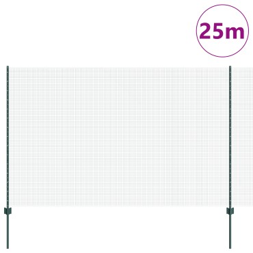 vidaXL Συρματόπλεγμάτος με 11 U Posts Πράσινο 1.5x25 μ Μέταλλο