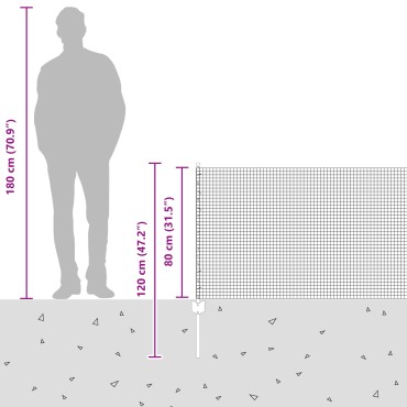vidaXL Συρματόπλεγμα με 22 U Posts Πράσινο 0.8x50 m Χάλυβα