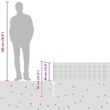 vidaXL Φράχτης με 44 U Posts Πράσινος 0.4x100 m Χάλυβα