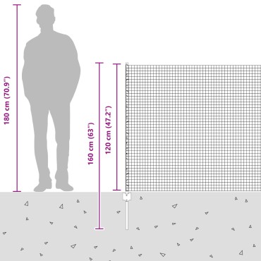 vidaXL Γκρι Συρματόπλεγμα με 10 U Πόδια 1.2x10 μ Χάλυβα