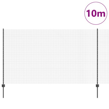 vidaXL Συρματοπλέγμα με 10 Στηρίγματα Γκρι 1.4x10 μ Χάλυβα