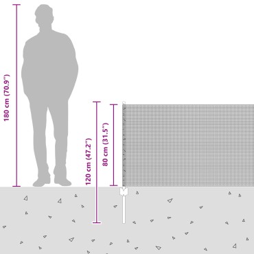 vidaXL Συρματόπλεγμά με 11 Πόδια Γκρι 0.8x25 μ Χάλυβα