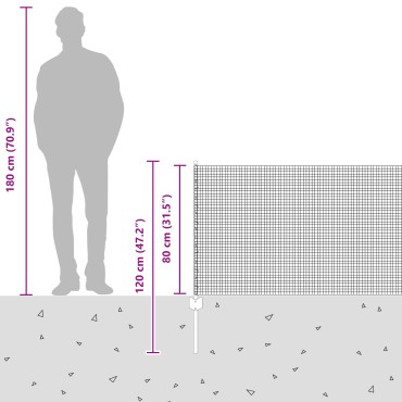 vidaXL Φράγμα Σιδηρόφρακτο με 22 Posts Γκρι 0.8x50 μ Σιδηρού