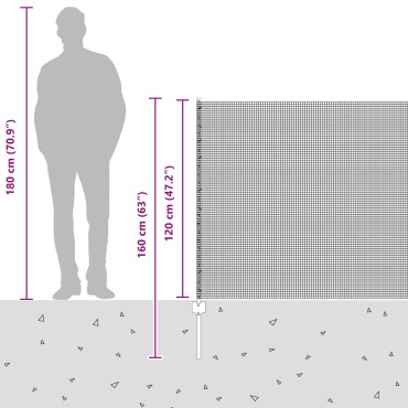 vidaXL Συρματόπλεγμα με 44 Υ Πόλους Γκρι 1.2x50 μ Ατσάλι