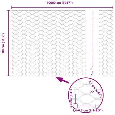 11 τεμ. Στηρίγματα Φράκτη vidaXL U-Channel Πράσινα 80cm Ατσάλι, Φράκτης vidaXL Εξαγωνικός Πράσινος 0.8x100 μ Ατσάλι