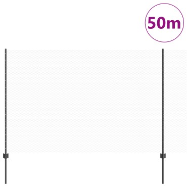 Φράκτες vidaXL 22 τεμ U-Channel Γκρι 160cm Χάλυβας, Φράκτης vidaXL Εξάγωνα Γκρι 1.6x50 μ Χάλυβας