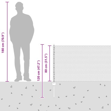 Posts Φράκτη vidaXL 11 τεμ U-Channel Γκρι 80cm Χάλυβα, Εξαγωνικός Φράκτης vidaXL Γκρι 0.8x100 μ Χάλυβας