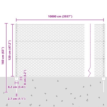 Όρθιες Φράχτες vidaXL 22 τεμ U-Channel Γκρι 120cm Ατσάλι, Φράχτης Έξιγωνο vidaXL Γκρι 1.2x100 μ Ατσάλι