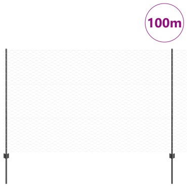 Πόλοι Φράχτη vidaXL 22 τεμ U-Channel Γκρι 150cm Χάλυβας, Έξιγωνη Περίφραξη vidaXL Γκρι 1.5x100 μ Χάλυβας